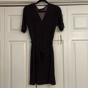 Black and red wrap dress